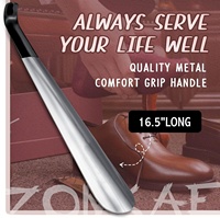 Venta al por mayor Metal Acero inoxidable Long Shoe Horn Metal perezoso Shoehorn