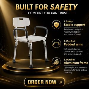 Disabled Bathing Chair Aluminum Alloy Shower Chair Non-Slip <b>Height</b>-<b>Adjustable</b> Portable Bath <b>Stool</b> Seniors Pregnant Women China - Product Image 2