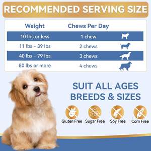 Friandises à Mâcher Douces pour Chiens Ingrédients Naturels Absorption Rapide Traitement <span class=keywords><strong>Anti</strong></span>-<span class=keywords><strong>Puces</strong></span> et Tiques Protection Longue Durée Soulagement des Démangeaisons - Product Image 3