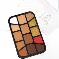 Palette de poudre pressée contour, highlighter et blush 14-en-1, nouvelle conception, marque privée, couvrance totale, longue tenue
