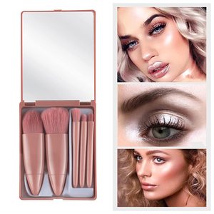 5Pcs Portable Makeup Brush Set With <b>Mirror</b> <b>Foldable</b> Travel Kit Mini Makeup Brush Set Travel Makeup Brush Set - Product Image 2