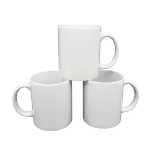 Wholesale Cheap Ceramic Cup Tazas Coffee Sublimation Mugs Modern Household Custom Plain for Sale White Para Sublimar Round 11oz