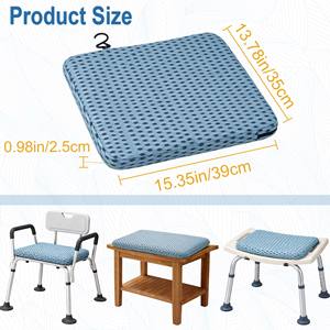 Coussin de chaise de douche ergonomique, coussin de siège en maille antidérapant pour soulager la pression des personnes âgées - Product Image 3