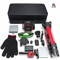 Kit de niveau laser auto-nivelant professionnel rechargeable vert DIY avec télécommande, trépied, support mural et mallette de transport