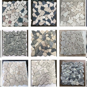 Mosaïque de marbre adhésive irrégulière en noir et blanc de style Art déco pour salle de bain Foshan, pour crédence murale - Product Image 5