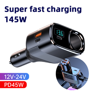 Cargador de coche 4 en 1 con adaptador PD, 1 USB y 2 puertos tipo C. Esencial para trabajadores de oficina. Pantalla pequeña. Batería para trabajadores de oficina. - Product Image 1