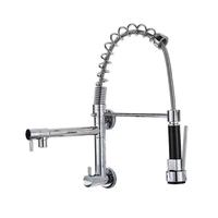 Robinet de cuisine mural multifonctionnel en alliage de cuivre, moderne et simple, pour eau froide, avec douchette extractible et rotative
