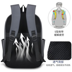 Men's <b>Backpack</b> <b>Large</b> Capacity Waterproof Laptop Bag For School And Travel Unisex Solid Color With Interior Zipper Pocket - Product Image 4