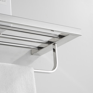 Toallero de Pared de Acero Inoxidable 304 Saint Ruijia, 2 Niveles, Antideslizante, Resistente al Óxido, Estante de Almacenamiento para Baño - Product Image 1