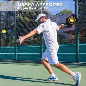 Paleta Pickleball portátil aprobada por USAPA termoformada con diseño sin bordes de fibra de carbono texturizada - Product Image 4