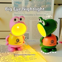 Mini lampe de table Big Eye Design veilleuse LED créative transfrontalière pour chambre d'enfant chevet ABS blanc chaud alimenté par batterie