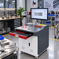 Machine de marquage laser à fibre industrielle pour pièces métalliques, plaques signalétiques, outils, gravure de codes QR et numéros de série avec dispositif rotatif
