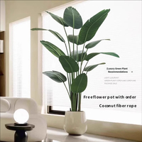 Plante artificielle en pot, Fleur d'oiseau de paradis et Bananier du voyageur, Grande plante d'imitation, Verdure artificielle d'intérieur, Ornement décoratif pour salon