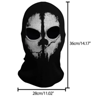 Masque intégral Yx imprimé fantômes noirs pour cosplay, idéal pour les fêtes d'hiver, la moto et les activités de plein air