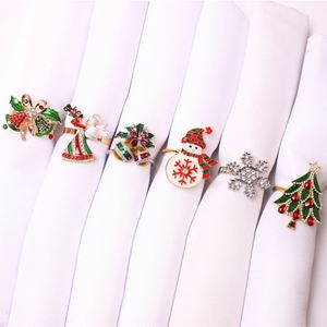 Anillos para Servilletas Navideños, Decoración para el Hogar, Hotel, Fiestas, Anillos para Servilletas de Tela, Decoración para la Mesa de Comedor - Product Image 2