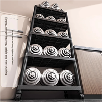 Étagères de rangement pliables en plastique durables avec roulettes pour appareils de cuisine et stockage alimentaire