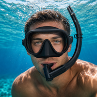 Masque de plongée ZMZ DIVE Factory noir pour adulte, nouveau style, ensemble de plongée en apnée et de plongée libre pour hommes, certifié CE, en silicone