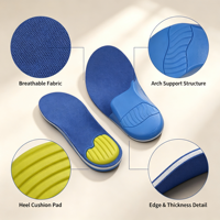 Semelles orthopédiques antidérapantes pour enfants, soutien de la voûte plantaire, semelle plate en PU, coussin pour chaussures pour enfants