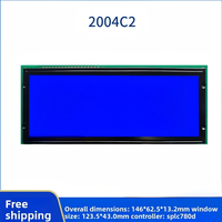Modul LCD Karakter STN Ukuran Besar 2004C2 Layar Monokromatik 20*4 Lampu Latar LED 123.5x43mm
