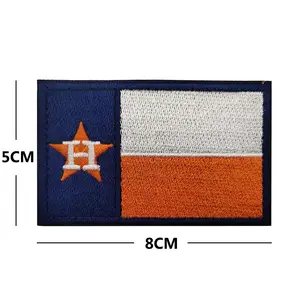 Parches bordados de la bandera de Texas del estado estadounidense bordado personalizado con material de poliéster