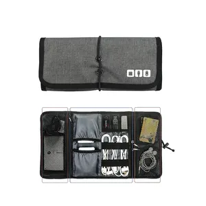 Uso diário Portátil Universal Electronics Travel Gadgets Bolsa de Transporte Cabo Organizador Roll Bag Para Acessórios