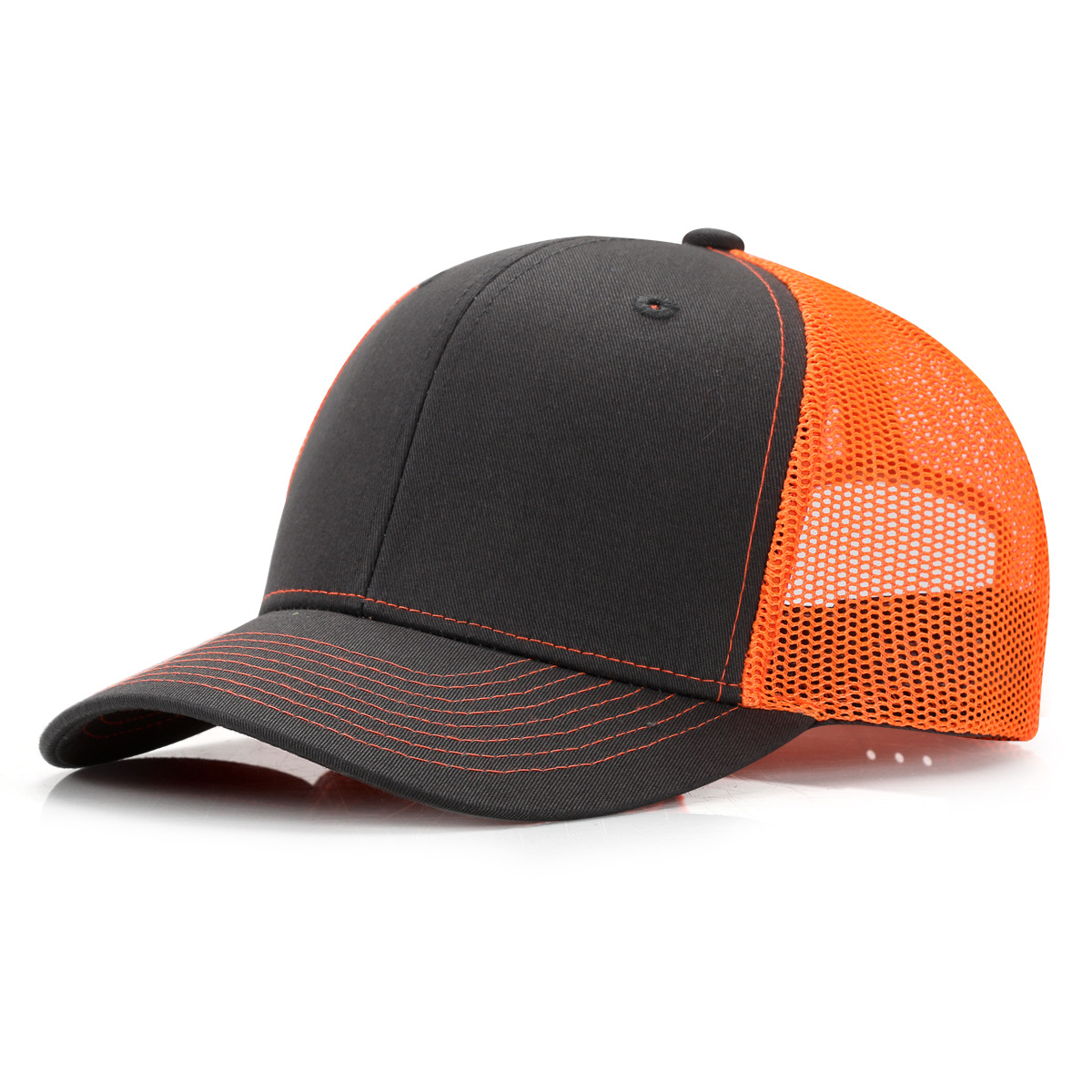 Maille gris foncé-orange fluo
