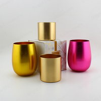 Luxe élégant en acier personnalisé cuivre or métallique statut boîte de conserve bougeoirs en métal lanternes pots de bougie en métal vide avec couvercle
