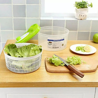 Saladeslinger Sla Groentewasser Droger Afvoer Crisper Machine Zeef Fruitwas Reinigingsmand Keuken Thuiskeuken