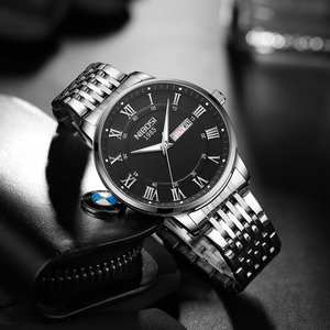 NIBOSI2569ローマンナンバーメンズクォーツ時計曜日ディスプレイステンレススチールストラップ防水腕時計 - Product Image 3