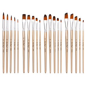 Ensemble de 5 pinceaux à <span class=keywords><strong>peinture</strong></span> en nylon avec manche rose doré, pinceaux d'art pour la <span class=keywords><strong>peinture</strong></span> à l'<span class=keywords><strong>huile</strong></span>, vente en gros pour artistes - Product Image 1