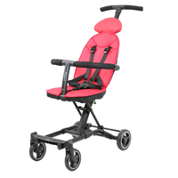 Poussette de voyage portable ultra compacte et légère pour bébé avec système de pliage confortable de taille cabine à grandes roues