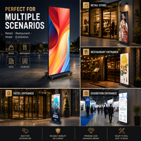 Pantalla LED Personalizada para Carteles, a Todo Color, HD, P1.86, P2, P2.5, OEM, Panel Publicitario Digital con Soporte de Pie