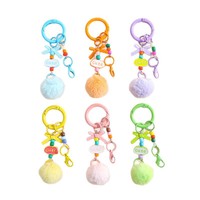 Pendentif Breloque Porte-clés à Mousqueton en Alliage de Zinc Perlé Fait Main Créatif DIY, Accessoire de Sac Simple et Polyvalent