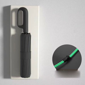 Paraguas irrompible Paralalluvia UV plegable duradero Premium Grip Paraguas automático con logotipo personalizado Anillo Hebilla Paraguas de lluvia - Product Image 6