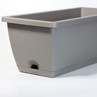 Jardinière rectangulaire grise en plastique durable pour extérieur, à suspendre, pour balustrade, balcon, jardin - Prix usine