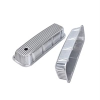 Couvre-culbuteurs Hot Rod Tall Nostalgic en aluminium entièrement à ailettes poli pour Chevy 1965-95 BBC 396-502 avec trou Pièces moteur