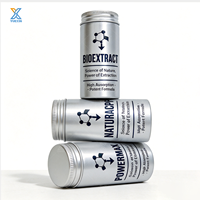 Bouteille cylindrique en aluminium laquée personnalisée 40*90mm 100ml de qualité alimentaire avec bouchon à vis pour huile de poisson et produits hépatiques