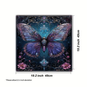 Nappe carrée en polyester à motif floral vintage, papillon et mite, pour table d'<span class=keywords><strong>oracle</strong></span>, noir, en promotion - Product Image 5