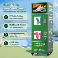 Machine de nettoyage à vapeur double compartiment commerciale pour chaussures, avec UV, laveuse-sécheuse et dispositif de brossage, 220V