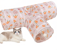 Tunnel pour chat écologique, rond, carré, type H, multi-canaux, durable, anti-griffures, jouet interactif pour chat, anti-ennui