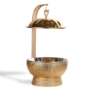 อุปกรณ์อุ่นอาหารบุฟเฟ่ต์สแตนเลสเกรดเชิงพาณิชย์ สีทอง ความจุ 4-9 ลิตร ปรับอุณหภูมิได้หลายระดับ - Product Image 3