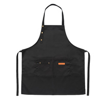 Tablier à bavette imprimé personnalisé de Chef de cuisine Design complet Poche avec logo Toile noire Taille adaptée Nettoyage Salon BBQ Utilisation