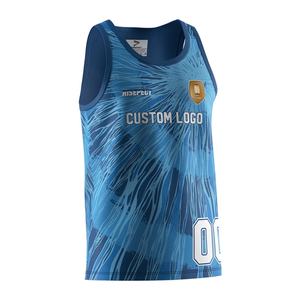 Débardeurs d'entraînement imprimés en promotion, maillots de sport sans manches roses, maillots de rugby personnalisés en coton tricoté - Product Image 3