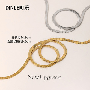 Collar de Cadena de Serpiente Dinle de 44.5 cm con Extensión, Joyería de Moda para Uso Diario - Product Image 1