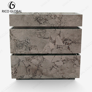 Mueble de Baño de Mármol Personalizado, Moderno, Independiente, con Cajón, para Proyectos de Hoteles y Villas - Product Image 4