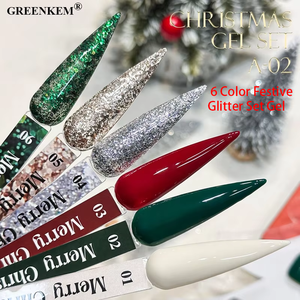 ชุดแวววาวสำหรับเทศกาลปีใหม่6<span class=keywords><strong>สี</strong></span>เจลสีแดง<span class=keywords><strong>สี</strong></span><span class=keywords><strong>เขียว</strong></span>ดีไซ<span class=keywords><strong>น</strong></span>์คริสต์มาสติดท<span class=keywords><strong>น</strong></span><span class=keywords><strong>น</strong></span>านสำหรับร้านทำ<span class=keywords><strong>เล็บ</strong></span>เจลทาเล็บแวววาว - Product Image 2