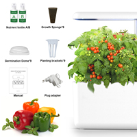 Système de jardinage d'intérieur sur comptoir avec indicateur de niveau d'eau, éclairage LED et commande tactile pour la culture des plantes