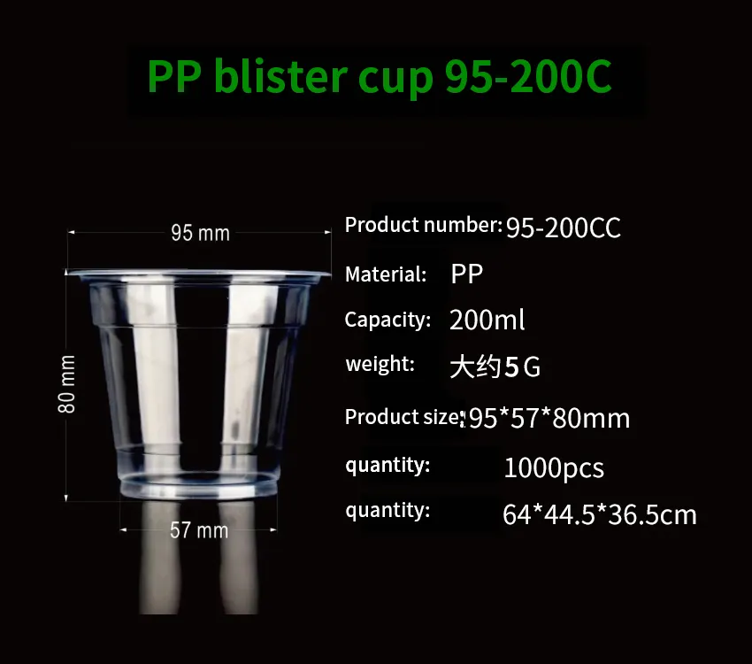 Taza de café de plástico con tapa vaso de plástico PP recipientes de bebidas batido tazas boba y tapas y pajita