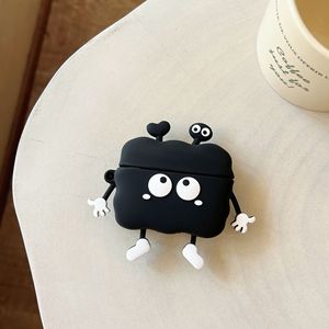 For Apple Wireless <strong>Earphone</strong> for Airpods 1 2 Charging Box Silicone Case Cartoon <strong>Cute</strong> Coal Ball Design Protective Cover with Strap - Product Image 3