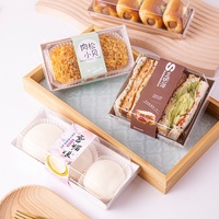Récipients alimentaires jetables carrés blancs/kraft Boîtes à charcuterie en papier pour tranches de sandwich gâteau boulangerie avec couvercles sécurisés transparents